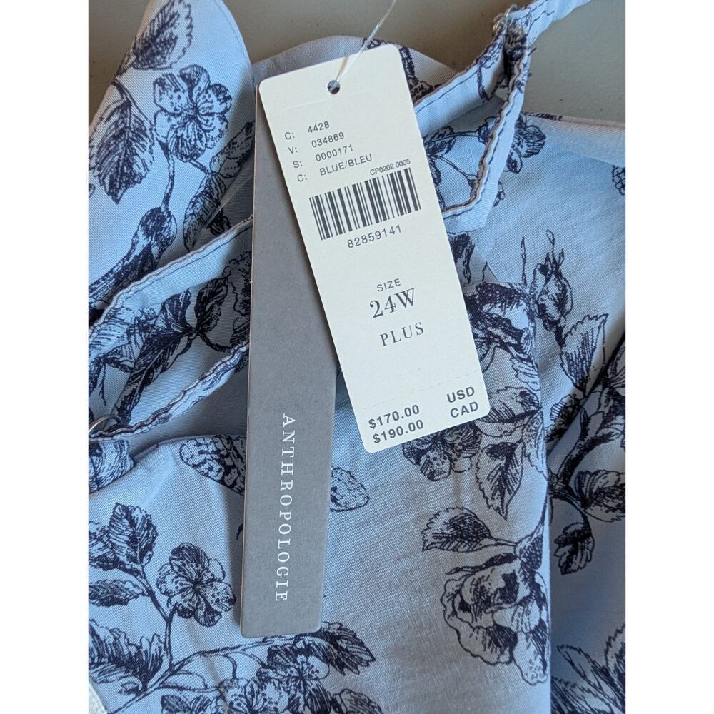 NWT Anthropologie Slim Scalloped Front-Slit Corset Dress Sz Plus 24W Blue #NB463 - Picture 10 of 12
